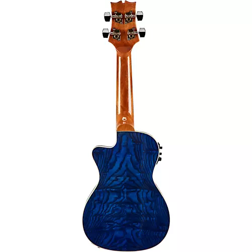 Mitchell MU80XCE-QAB-BL Exotic Acoustic-Electric Cutaway Ukulele Quilt Ash Burl Blue