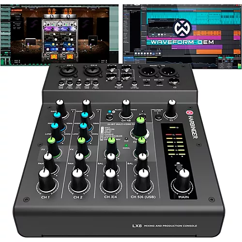 Harbinger LX8 8-Channel Analog Mixer With Gator Mixer Bag and Cables