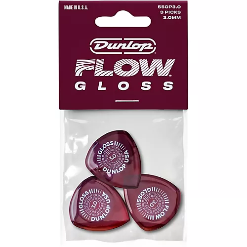Dunlop Flow Gloss Picks 3.0 mm 3 Pack