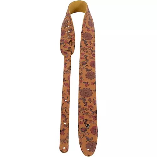 Perri's Floral Pattern Direct to Garment Guitar Strap Yellow 2.5 in.