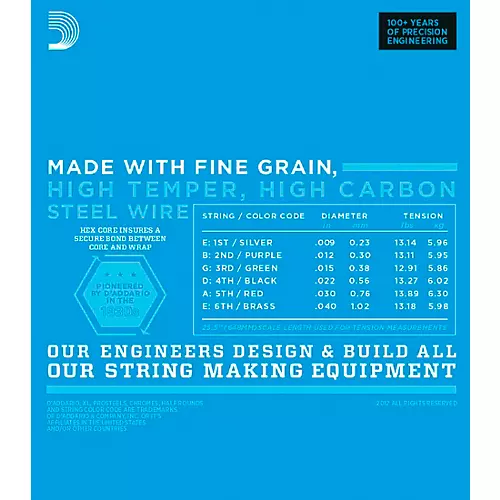 D'Addario EXL120BT Balanced Tension X-Lite Electric Guitar Strings Single-Pack