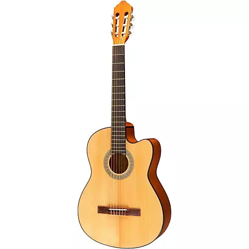 Lucero LC100CE Cutaway Classical Acoustic-Electric Guitar Natural