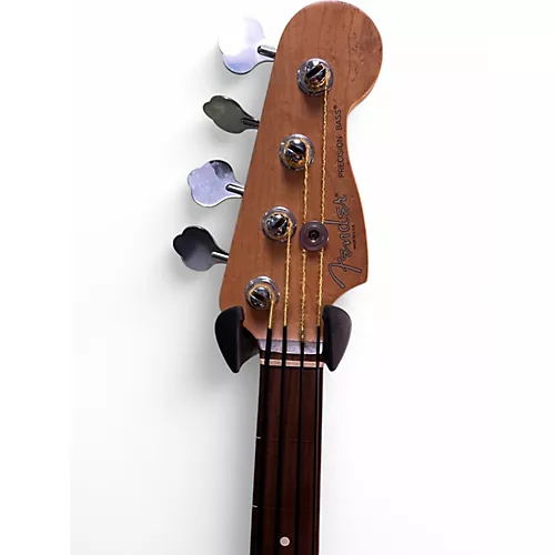 Used Fender American Standard Fretless Precision Bass Black and White Electric Bass Guitar Black and White