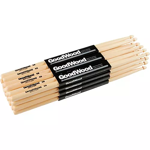 Goodwood Hickory Drum Sticks 12-Pack Fusion Wood