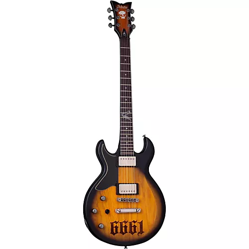 Schecter Guitar Research Zacky Vengeance S-1 6661 Left-Handed Electric Guitar Aged Natural Satin Black Burst