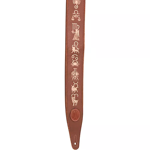 Levy's Interstellar Series Embroidered Leather Guitar Strap Brown 2.5 in.