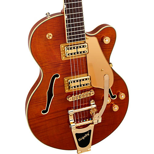 Gretsch Guitars Electromatic LTD Flame Okoume Broadkaster Jr. Single-Cut With Bigsby Electric Guitar Roundup Orange Stain