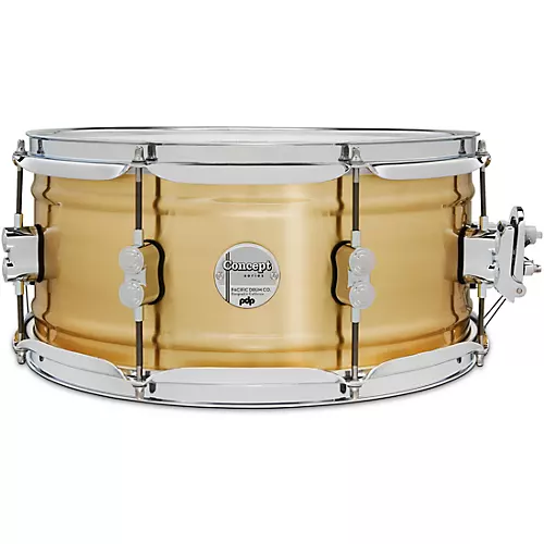 PDP by DW Concept Series 1.2 mm Natural Satin Brushed Brass Snare Drum 14 x 8 in.
