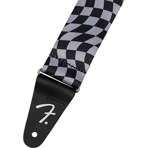 Fender Wavy Checkerboard Polyester Guitar Strap Blue