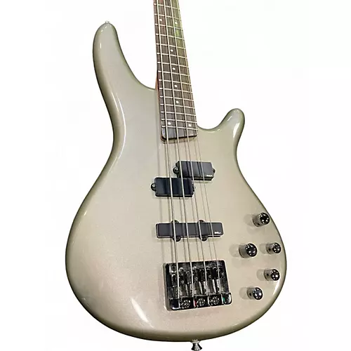 Used Ibanez SR400 Silver Electric Bass Guitar Silver
