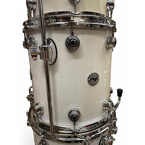 Used DW 4 Piece Collector's Series White Sparkle Drum Kit White Sparkle