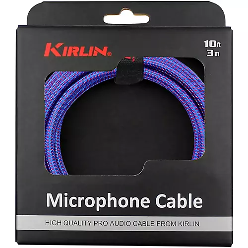 Kirlin XLR Male To XLR Female Microphone Cable - Royal Blue Woven Jacket 10 ft.
