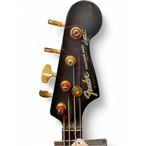 Used Fender precision lyte trans green Electric Bass Guitar trans green