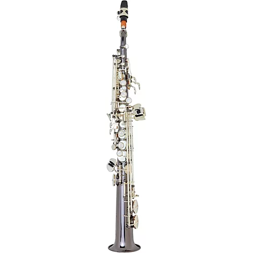 Allora ASPS-450 Vienna Series Straight Soprano Sax Black Nickel Body Silver Keys