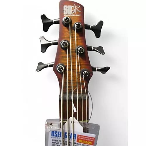 Used 2018 Ibanez SR876 Brown Topaz Burst Electric Bass Guitar Brown Topaz Burst
