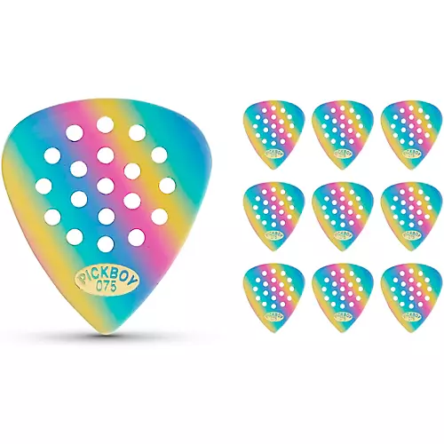 Pick Boy Pos-a-Grip Rainbow Cellulose Guitar Picks 1.00 mm 10 Pack