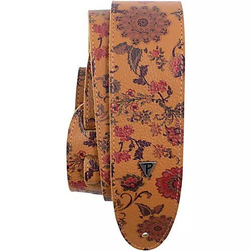 Perri's Floral Pattern Direct to Garment Guitar Strap Yellow 2.5 in.
