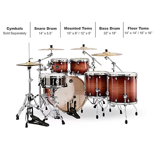 Mapex Armory Series Exotic Studioease 6-Piece Shell Pack With Deep Toms and 22