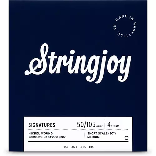 Stringjoy Signatures 4 String Short Scale Nickel Wound Bass Guitar Strings 45 - 105