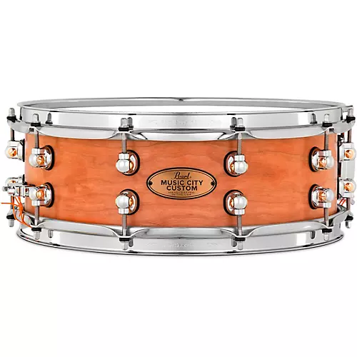 Pearl Music City Custom Solid Shell Snare Cherry in Hand-Rubbed Natural Finish 14 x 5 in.