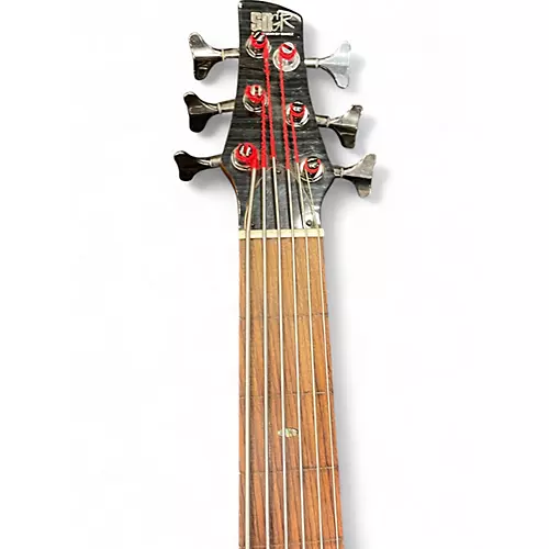 Used Ibanez SR706 6 String Trans Black Electric Bass Guitar Trans Black