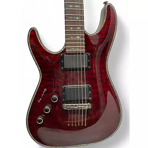 Used Schecter Guitar Research Hellraiser C1 Left Handed Cherry Electric Guitar Cherry