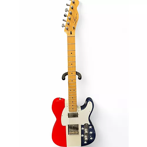 Used Logan Custom Usa TELE SHAPE  Red White and Blue Solid Body Electric Guitar Red White and Blue