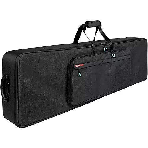 Gator GKP88-BLK Semi-Rigid Lightweight Pro Wheeled Case for 88-Note Keyboards; Charcoal Black With Electric Blue Interior