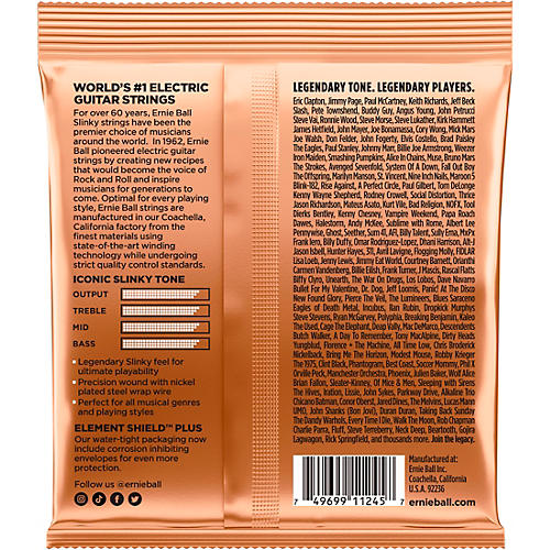 Ernie Ball Turbo Slinky Nickel Wound Electric Guitar Strings 3-Pack 9.5 - 46