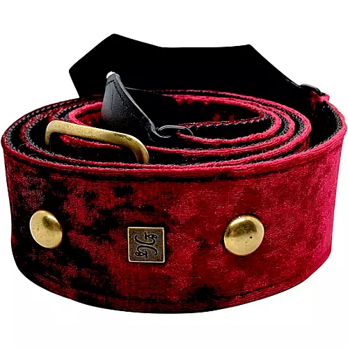 Get'm Get'm Rolling Stone Guitar Strap Green Crushed Velvet 2 in.