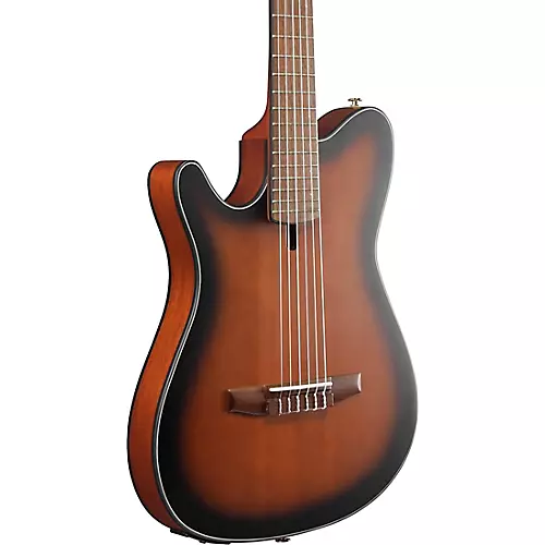 Ibanez FRH10NL Left-Handed Nylon-String Acoustic-Electric Guitar Brown Sunburst Flat