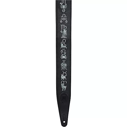 Levy's Interstellar Series Embroidered Leather Guitar Strap Brown 2.5 in.