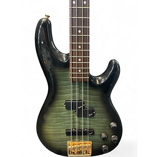 Used Fender precision lyte trans green Electric Bass Guitar trans green