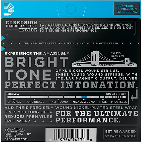D'Addario EXL130 Nickel Extra Super Light Electric Guitar Strings