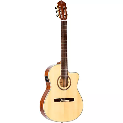Ortega RCE138-T4 Thinline Acoustic-Electric Nylon Guitar High Gloss Natural
