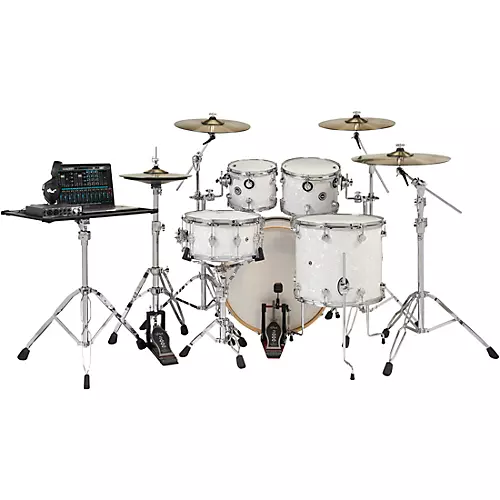 DW DWe Wireless Acoustic-Electronic Convertible 5-Piece Drum Set Bundle With 22