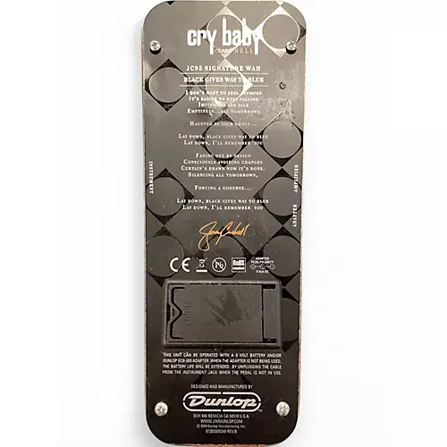 Used Dunlop JC95 Jerry Cantrell Signature Cry Baby Wah Effect Pedal