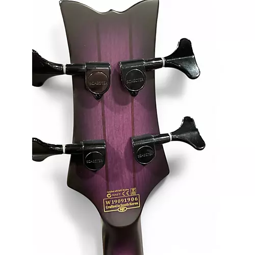 Used Schecter Guitar Research Stiletto Studio 4 Trans Purple Electric Bass Guitar Trans Purple