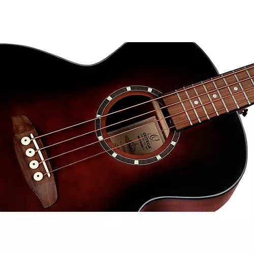 Ortega D7E 4-String Acoustic/Electric Bass Guitar Satin Black