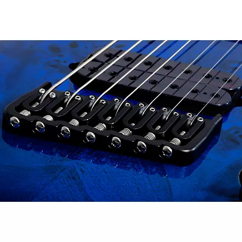 Schecter Guitar Research Omen Elite-7 MS Electric Guitar See-Thru Blue Burst