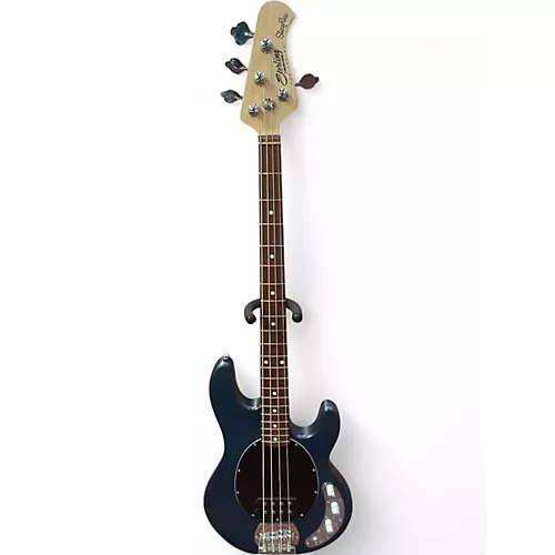 Used Sterling by Music Man Ray4 trans blue satin Electric Bass Guitar trans blue satin