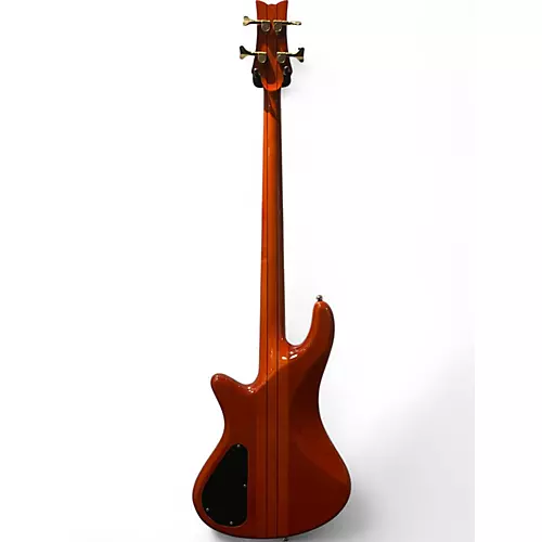 Used 2005 Schecter Guitar Research DIAMOND SERIES ELIT 4 Trans Amber Electric Bass Guitar Trans Amber