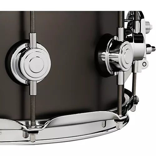DW Collector's Series Satin Black Over Brass Snare Drum With Chrome Hardware 14 x 6.5 in.