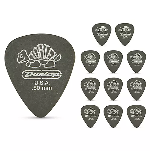 Dunlop Tortex Pitch Black Standard Guitar Picks 1 Dozen .60 mm