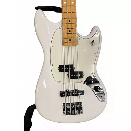 Used Fender Player Mustang Bass PJ Olympic White Electric Bass Guitar Olympic White