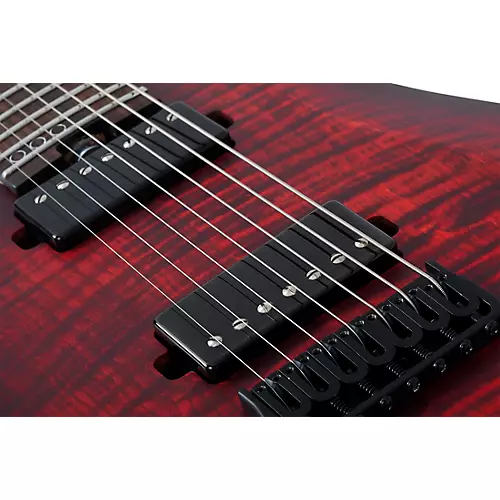 Schecter Guitar Research Sunset 7-String Extreme Left-Handed Electric Guitar Scarlet Burst