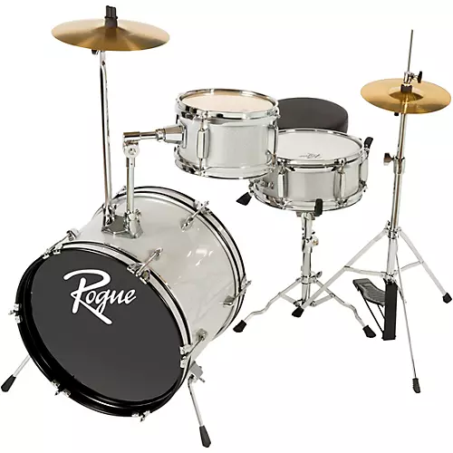 Rogue Lil' Kicker 3-Piece Junior Drum Set Metallic Silver