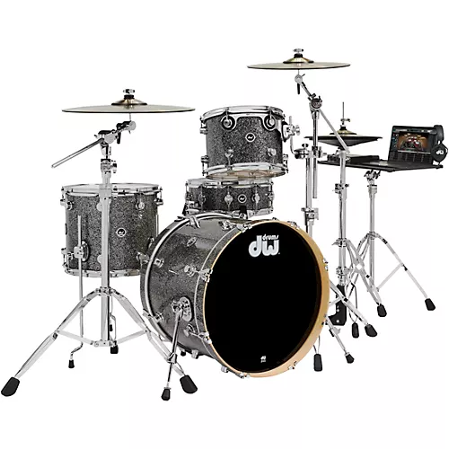 DW DWe Wireless Acoustic-Electronic Convertible 4-Piece Drum Set Bundle With 20