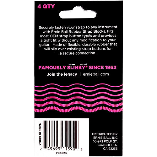 Ernie Ball Rubber Strap Block Gray