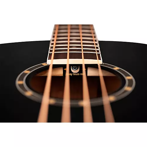 Ortega D7E 4-String Acoustic/Electric Bass Guitar Satin Black